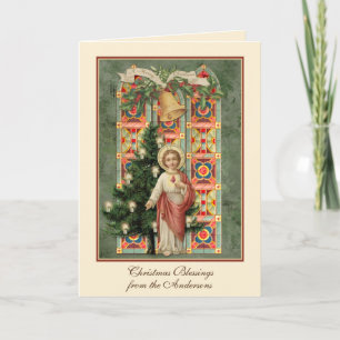 Cartes Pour Fêtes Annuelles Noël religieux Jésus Écriture Prière