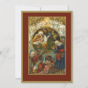 Cartes Pour Fêtes Annuelles Noël Religieux Jésus Marie Joseph Trois Rois