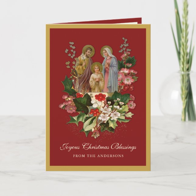 Cartes Pour Fêtes Annuelles Noël religieux Jésus Vierge Marie St Joseph (Devant)
