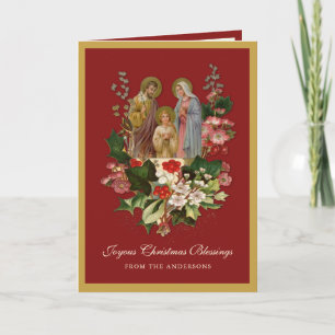 Cartes Pour Fêtes Annuelles Noël religieux Jésus Vierge Marie St Joseph