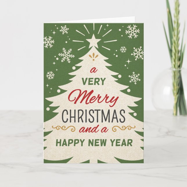 Cartes Pour Fêtes Annuelles Noël rétro (Devant)