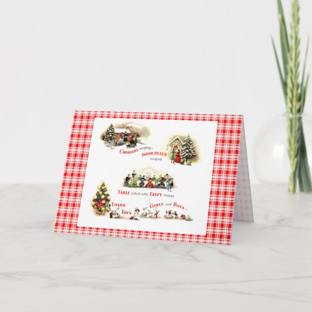 Cartes Pour Fêtes Annuelles Noël rétro des années 40 (Devant)