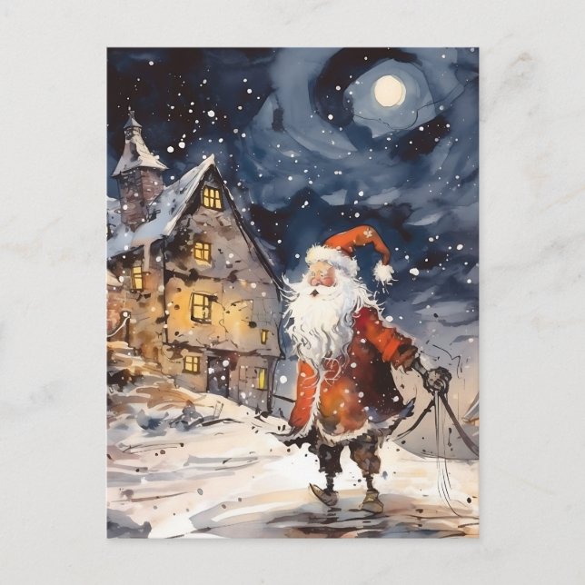 Cartes Pour Fêtes Annuelles Noël Retro père Noël (Devant)