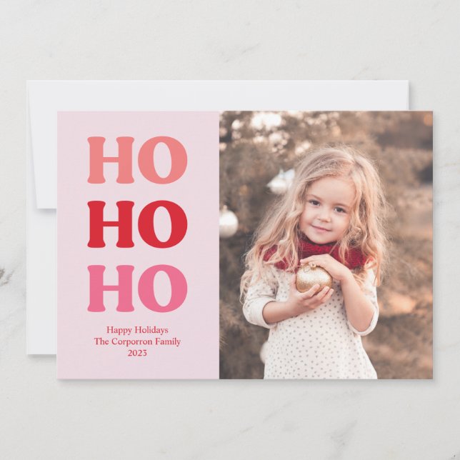Cartes Pour Fêtes Annuelles Noël rétro | Rose et rouge (Devant)