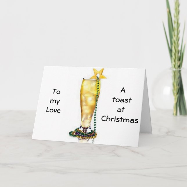 CARTES POUR FÊTES ANNUELLES NOËL "ROMANTIQUE/AMOUREUX" TOAST TO MON AMOUR (Devant)
