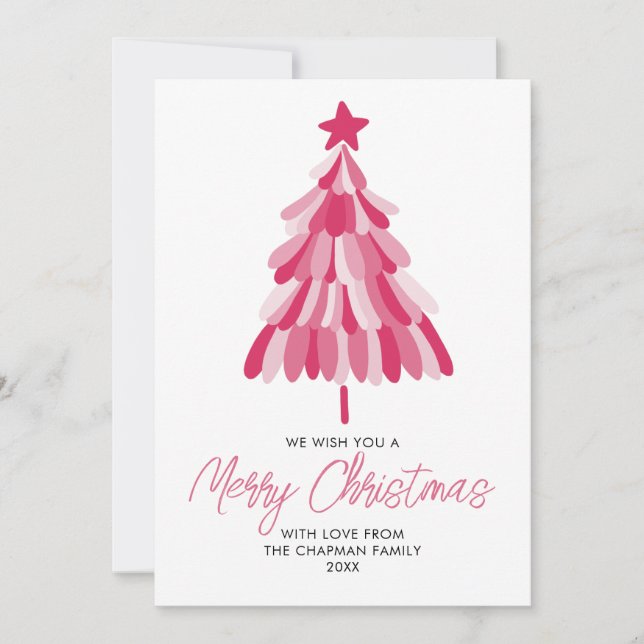 Cartes Pour Fêtes Annuelles Noël rose (Devant)