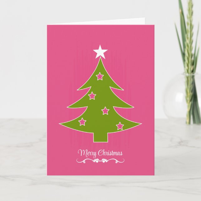 Cartes Pour Fêtes Annuelles Noël rose (Devant)