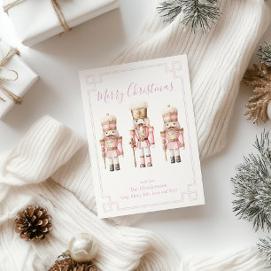 Cartes Pour Fêtes Annuelles Noël rose Nutcracker