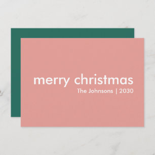 Cartes Pour Fêtes Annuelles Noël rose pâle   Simple nettoyage minimaliste