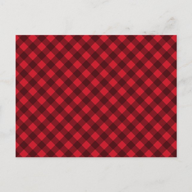 Cartes Pour Fêtes Annuelles Noel rouge et noir Buffalo plaqué (Devant)