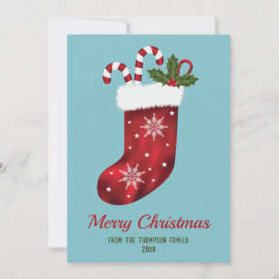 Cartes Pour Fêtes Annuelles Noel Rouge Sur Bleu Avec Texte Personnalisé