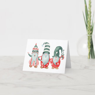 Cartes Pour Fêtes Annuelles Noël Rouge Vert Gnome Elf