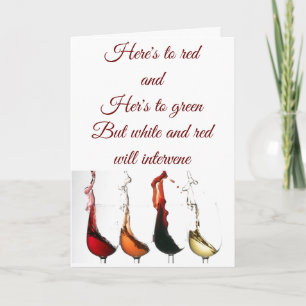 CARTES POUR FÊTES ANNUELLES NOËL ROUGE & VERT - ROUGE & BLANC POUR LE VIN! ! !