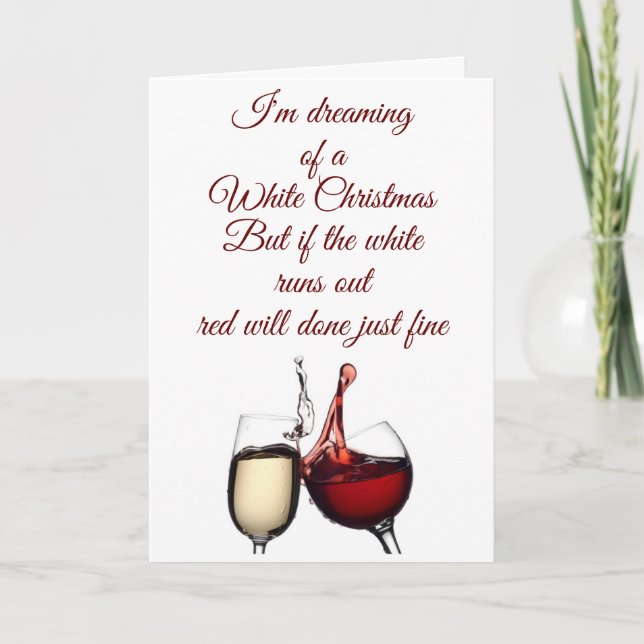 CARTES POUR FÊTES ANNUELLES NOËL ROUGE & VERT - ROUGE & BLANC POUR LE VIN! ! ! (Devant)