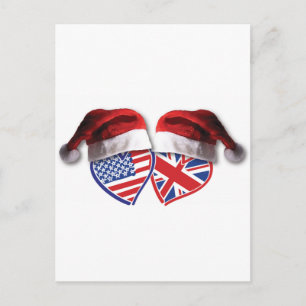 Cartes Pour Fêtes Annuelles Noël Royaume-Uni États-Unis Cœurs