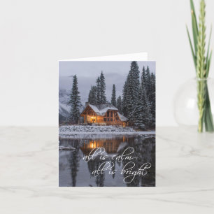 Cartes Pour Fêtes Annuelles Noël Russe Cabine Bois Bois Lac