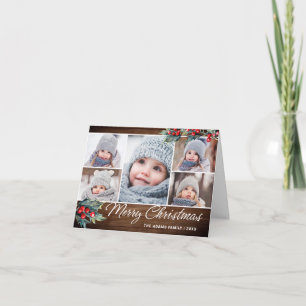 Cartes Pour Fêtes Annuelles Noël rustique 5 PHOTOS Salutation