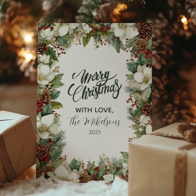 Cartes Pour Fêtes Annuelles Noël rustique À feuillage persistant (Créateur téléchargé)