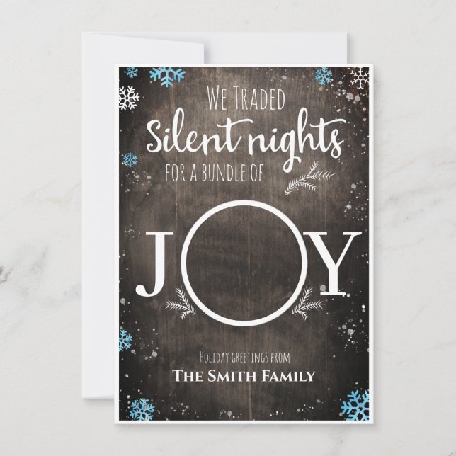 Cartes Pour Fêtes Annuelles Noël rustique bébé garçon (Devant)