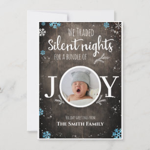 Cartes Pour Fêtes Annuelles Noël rustique bébé garçon