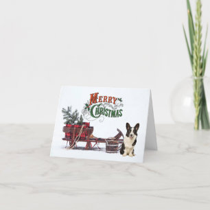 Cartes Pour Fêtes Annuelles Noël rustique Cardigan Corgi