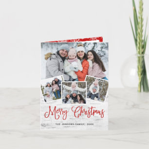 Cartes Pour Fêtes Annuelles Noël Rustique écorce de bouleau 4 PHOTO Salutation