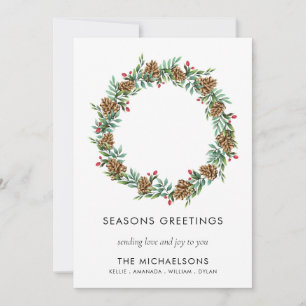 Cartes Pour Fêtes Annuelles Noël rustique Joyeuses Fêtes modernes Nom