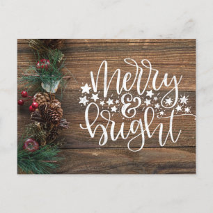 Cartes Pour Fêtes Annuelles Noël rustique pays Joyeux brillant