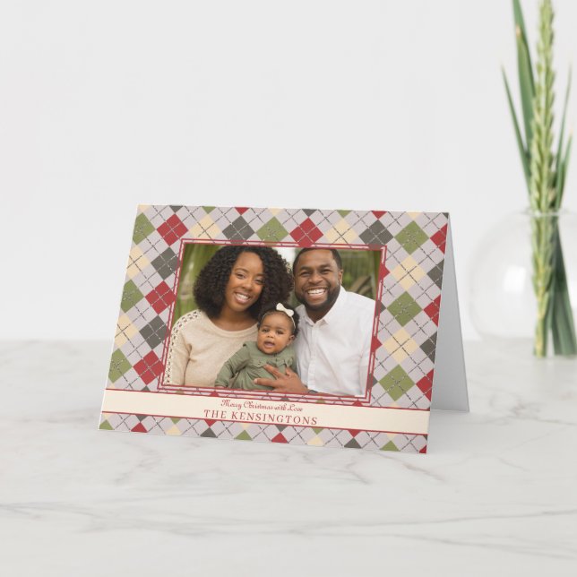 Cartes Pour Fêtes Annuelles Noël rustique traditionnel Jacquard de vacances Ph (Devant)