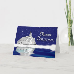 CARTES POUR FÊTES ANNUELLES NOËL SALUT - CHRÉTIEN - ÉGLISE - NEIGE