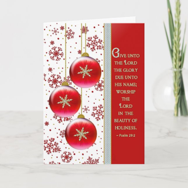 CARTES POUR FÊTES ANNUELLES NOËL - SALUT CHRÉTIEN - ROUGE/VERS (Devant)