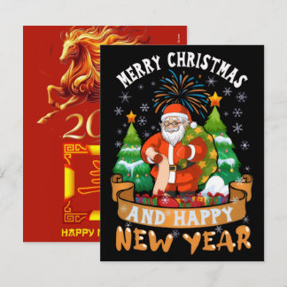 Cartes Pour Fêtes Annuelles Noël Santa Chèvre Nouvel An Chinois 2027