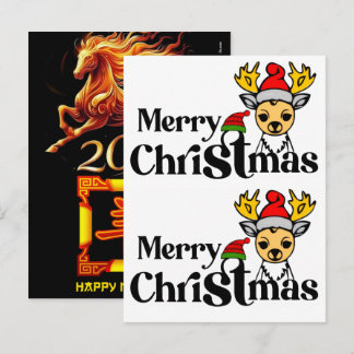 Cartes Pour Fêtes Annuelles Noël Santa Chèvre Nouvel An Chinois 2027