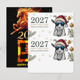 Cartes Pour Fêtes Annuelles Noël Santa Chèvre Nouvel An Chinois 2027