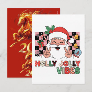 Cartes Pour Fêtes Annuelles Noël Santa Chèvre Nouvel An Chinois 2027