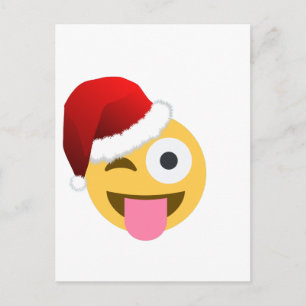 Cartes Pour Fêtes Annuelles noël santa claus winking emoji