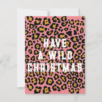 Cartes Pour Fêtes Annuelles Noël sauvage de Poster de animal rose moderne