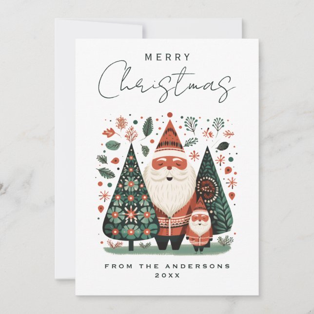 Cartes Pour Fêtes Annuelles Noël scandinave (Devant)