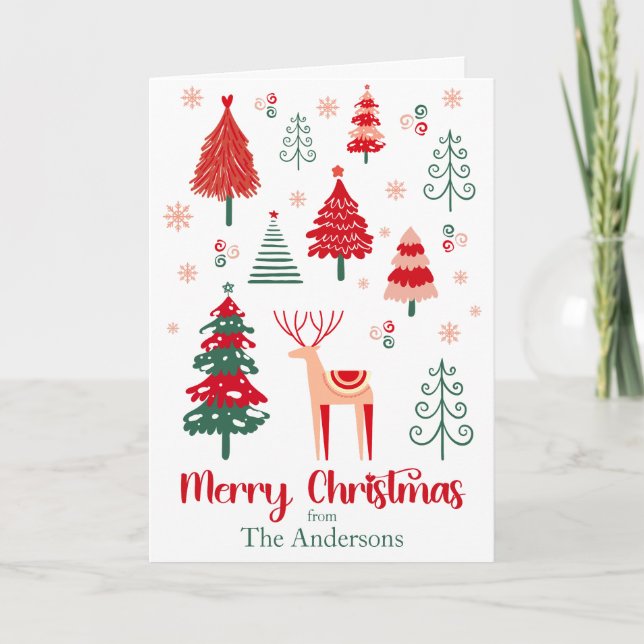 Cartes Pour Fêtes Annuelles Noël scandinave du Festival d'une photo (Devant)