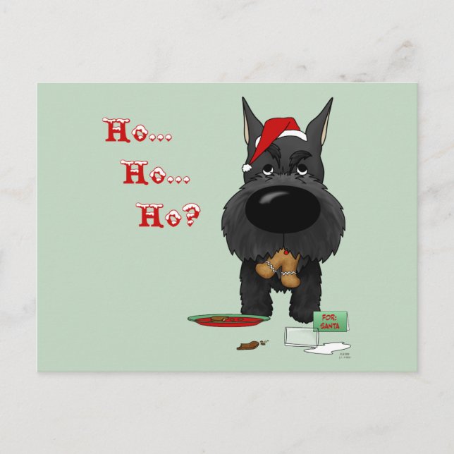 Cartes Pour Fêtes Annuelles Noël Schnauzer (Devant)
