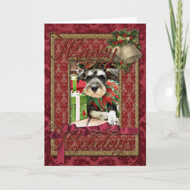 Cartes Pour Fêtes Annuelles Noël - Schnauzer - Joey (Devant)