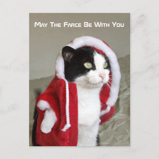 Cartes Pour Fêtes Annuelles Noël Sci-Fi Parodie Chat Funny Post Card Drôle