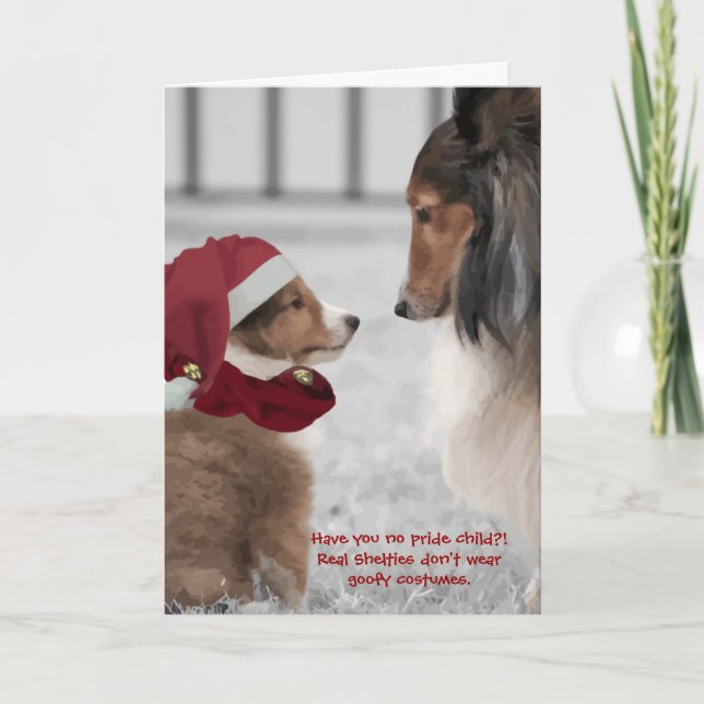 Cartes Pour Fêtes Annuelles Noël Shelties (Devant)
