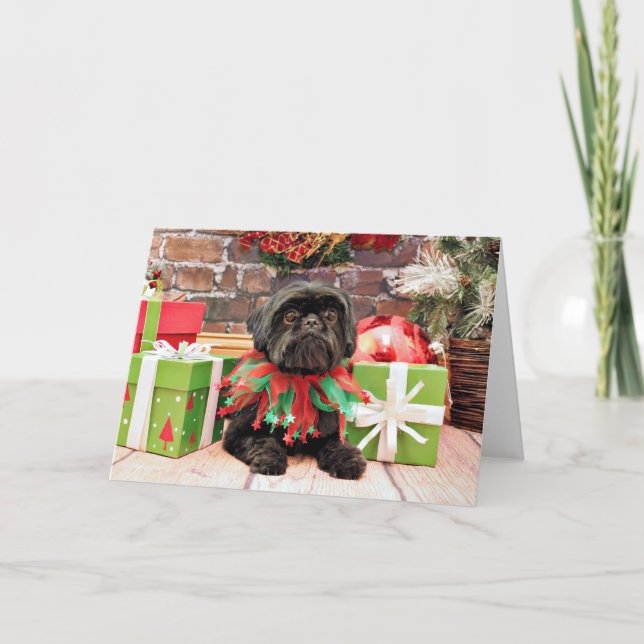 Cartes Pour Fêtes Annuelles Noël - Shih Tzu - lis (Devant)