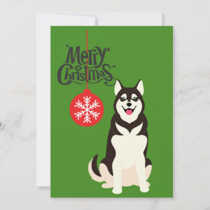 Cartes Pour Fêtes Annuelles Noël sibérien Husky