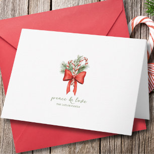 Cartes Pour Fêtes Annuelles Noël simple bonbon à la canne arc vintage non-phot