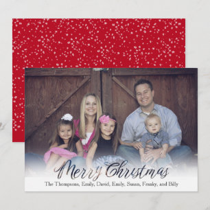 Cartes Pour Fêtes Annuelles Noël Simple Photo Vacances Red Snow Motif