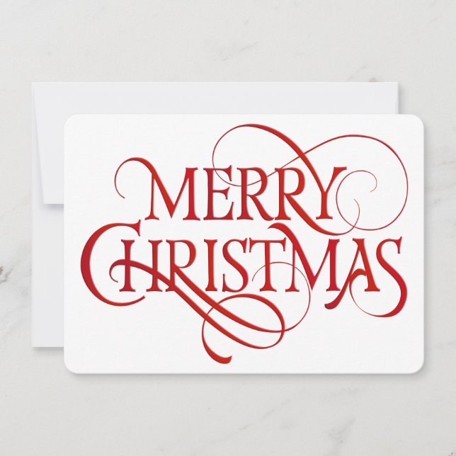 Cartes Pour Fêtes Annuelles Noël simple rouge et blanc (Devant)