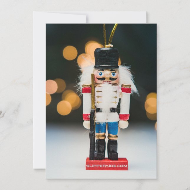 Cartes Pour Fêtes Annuelles Noël SlipperyJoe nutcracker figurine ornement (Devant)