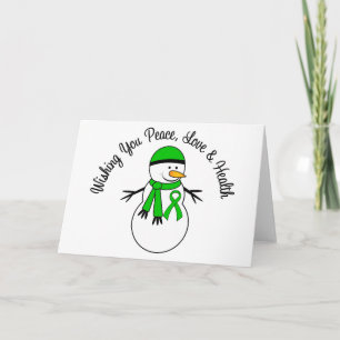 Cartes Pour Fêtes Annuelles Noel Snowman Cancer du rein Ribbon